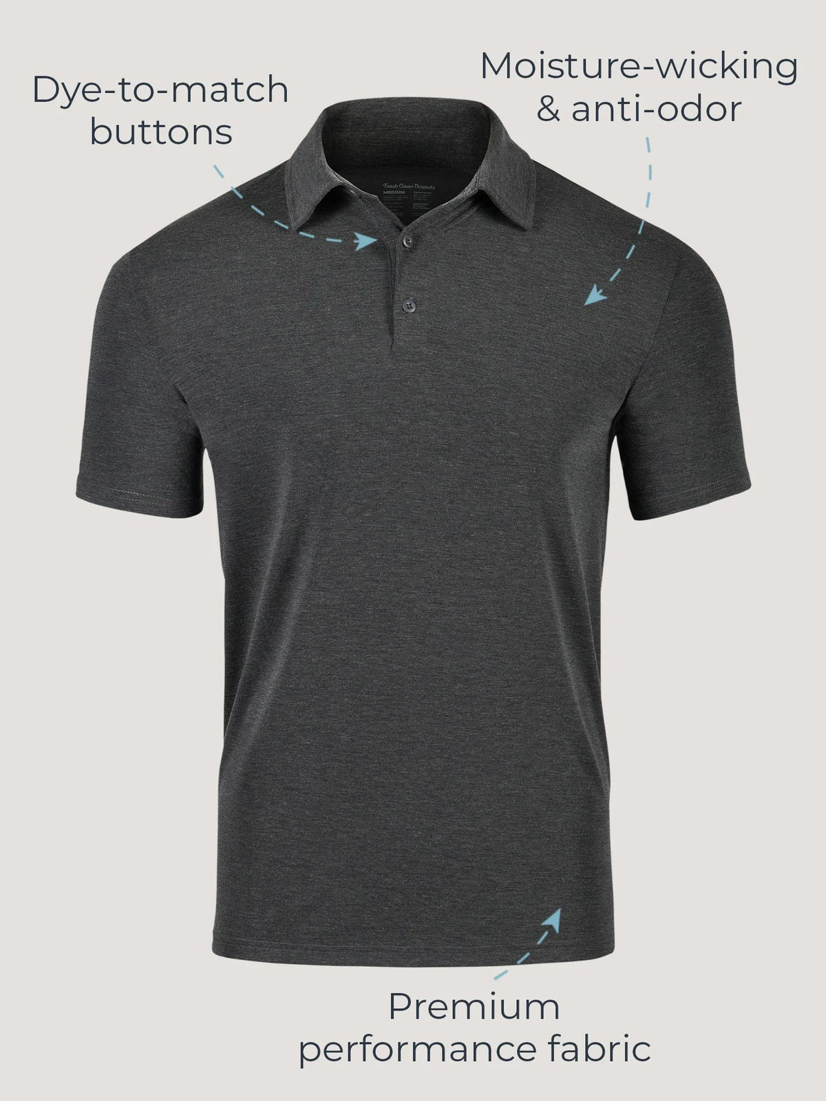 Charcoal Performance Cool Polo