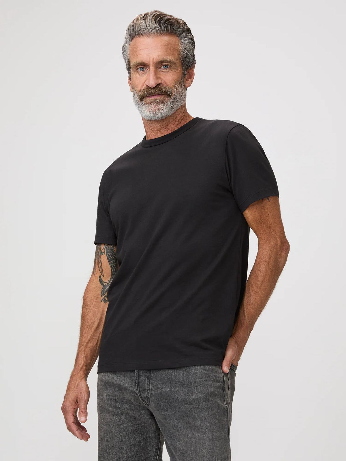 Heritage Black Cotton Crew